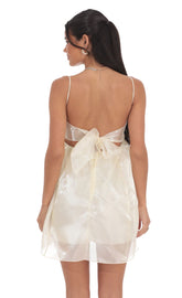 Sheen Babydoll Dress in Cream